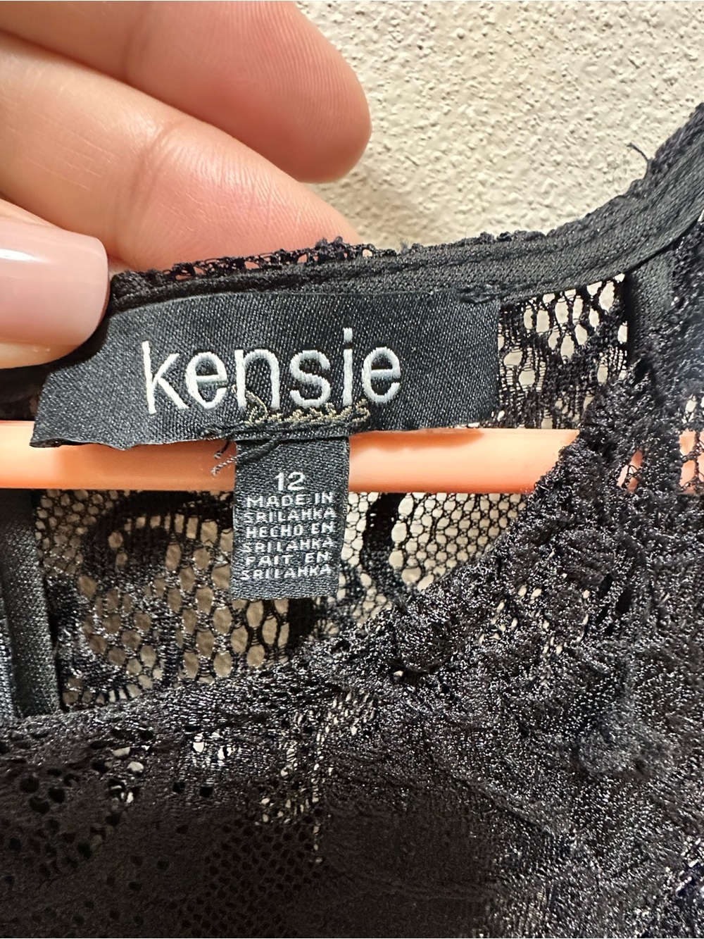 BRAND NEW Kensie Black Lace Sleeveless Mini Dress with Tiered Ruffle Hem - Picture 2 of 6